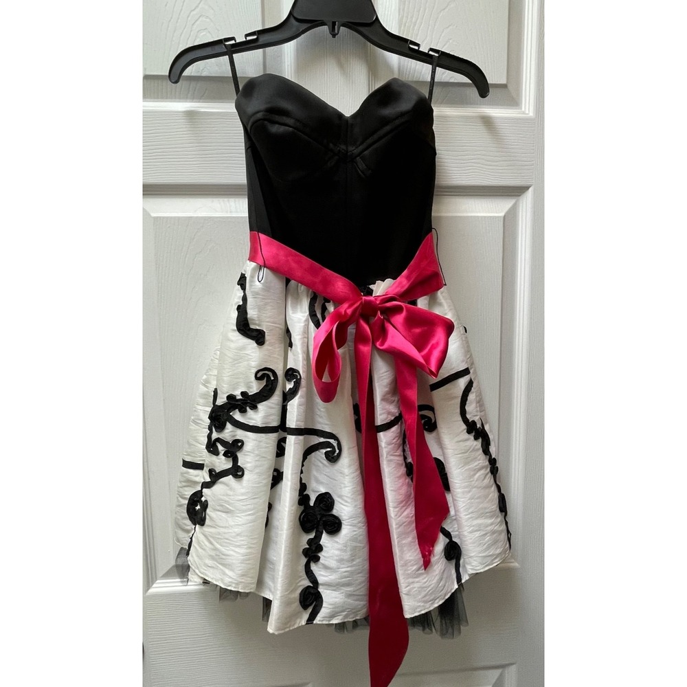 Vintage Jessica McClintock for‎ Gunne Sax Mini Dress Sz 3 Y2K Corset Strapless